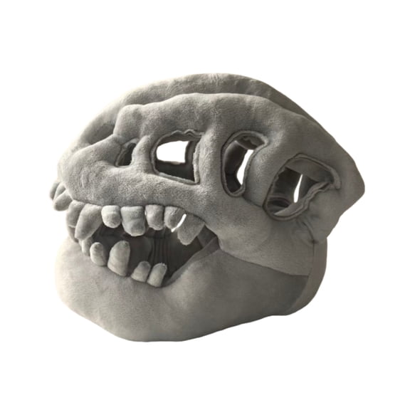 Dinosaur Skeleton Plush Headpiece – Soft Wearable Dino Costume Plush Toy Hat