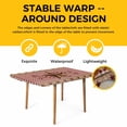 thumbnail image 4 of Vintage Texas Star Brown Table Cloths for 6 Foot Rectangle Tables, Red Plaid Berry Farmhouse Patio Waterproof Elastic Fitted Tablecloths, Washable Rectangular Table Cover for Camping, 4 of 8