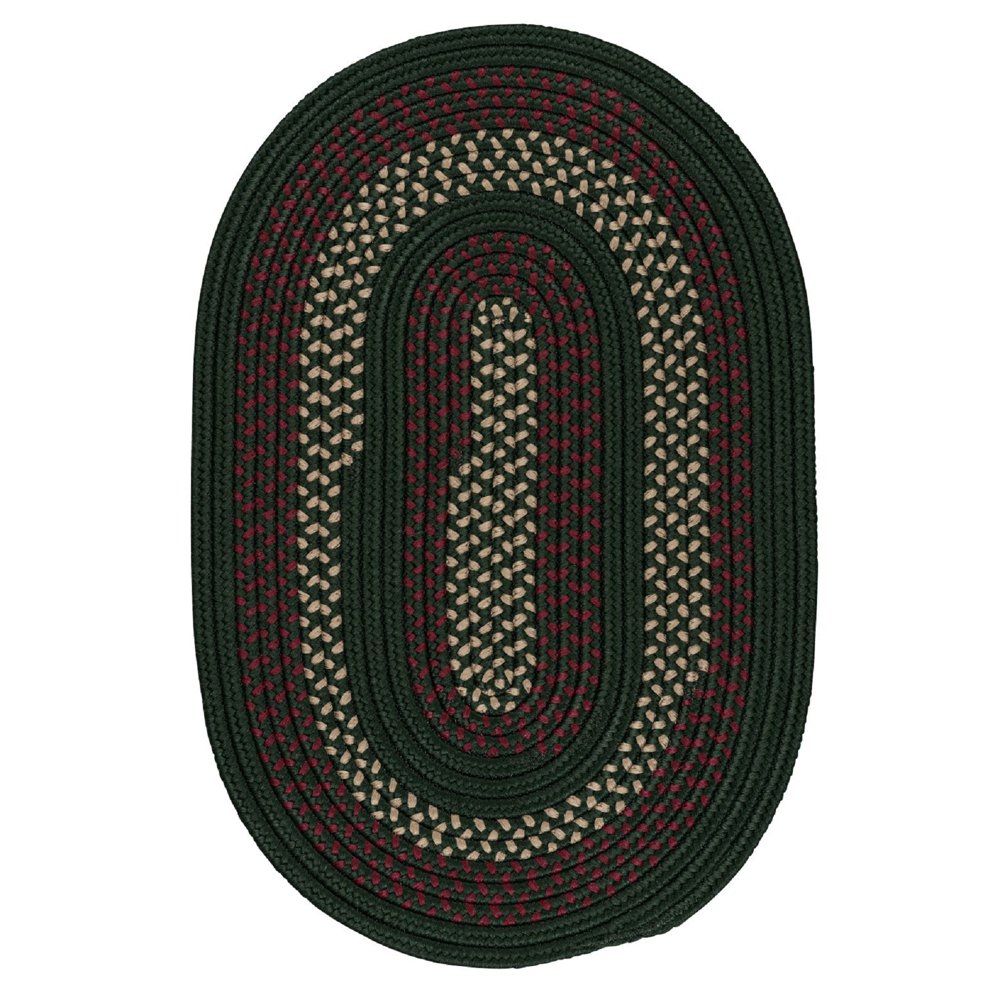 4' Hunter Green Round Modern Braided Area Throw Rug