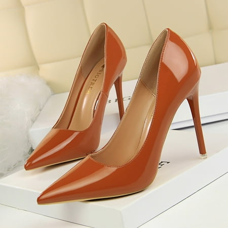 

Women‘s Pointed Toe Super High Heels Solid Color Stiletto Heels Sexy Slip On Pumps