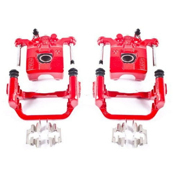 Power Stop Rear Pair of Red Powder Coated Calipers S2780