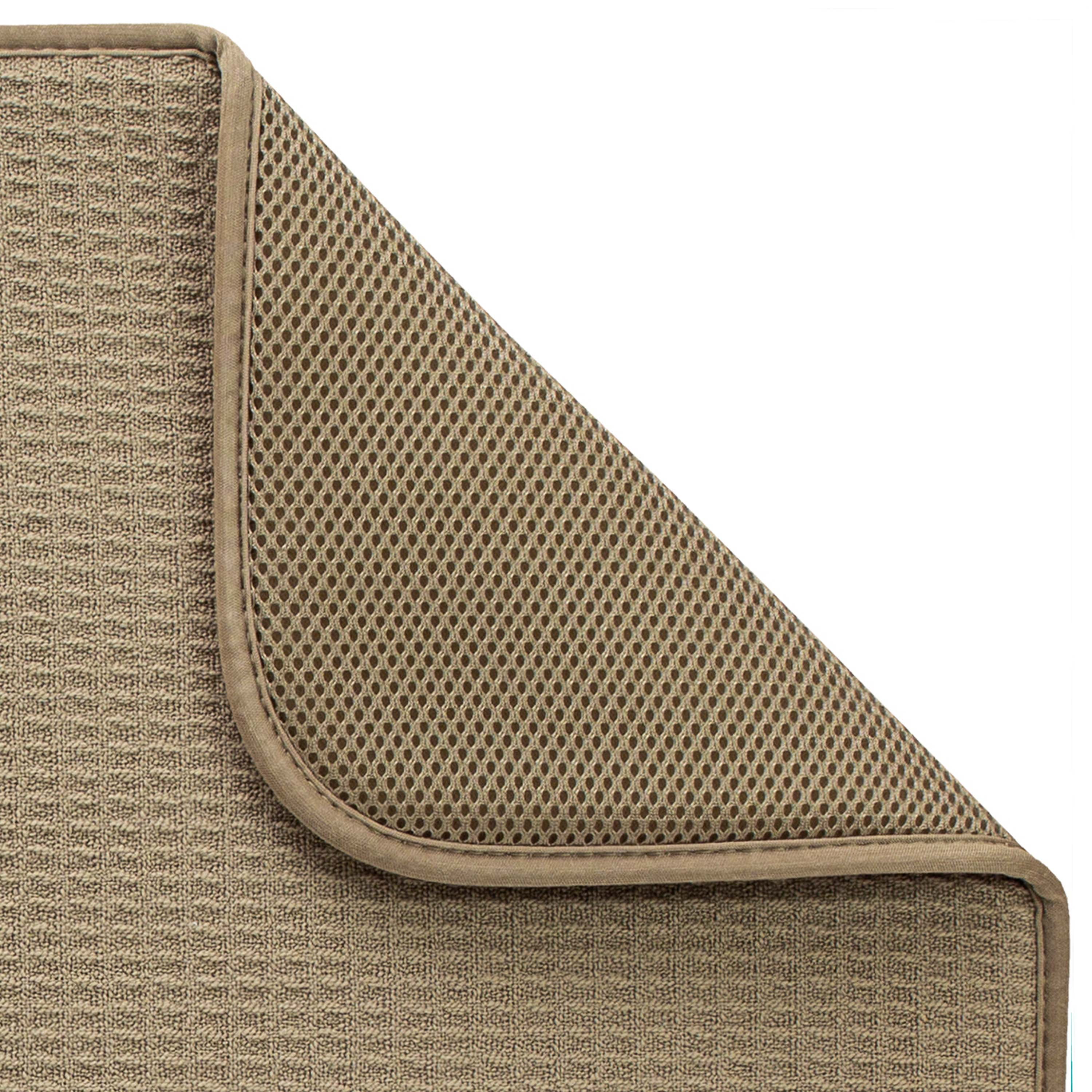 (5 pack) Mainstays Kitchen Dish Drying Mat, Absorbent Countertop Sink Drying Mat for Dishes, Cups, Bowls and Utensils, Brown Stone