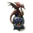 thumbnail image 5 of Ain’t It Nice Dragon Statue On Light Up LED Orb Cycling Through Many Vibrant Colors Collectible Dragon Figurine Fantasy Décor, Red 4(L) X 4(W) X 8(H) inches (Batteries Included), 5 of 6