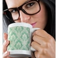 thumbnail image 2 of 3drose, Picture of Mint Green Victorian Wallpaper, 15oz Mug, 2 of 6