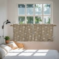 thumbnail image 3 of Khaki Daisy Tier Curtains 24 Inch Length, Modern Farmhouse Chrysanthemum Floral Cafe Short Curtains for Bathroom Over Sink, Small Kitchen Curtain Light Filtering Tiered Drapes 2 Panels 27.5"Wx24"L, 3 of 8