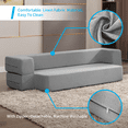 thumbnail image 6 of Mjkone Folding Twin Size Sleeper Sofa Bed,Convertible Couch Bed,Floor Foam Mattress, Linen Fabric,Memory Foam Futon Couches for Living Room/Bedroom/Office,Light Gray, 6 of 8