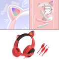 thumbnail image 4 of Auriculares Over Ear con cable ajustables Cancelación de ruido Ligeros para computadora Smartphones Juegos Enseñanza Yotijar rojo, 4 of 6