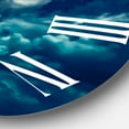 thumbnail image 3 of Designart 'Full Moon In Cloudy Night Sky Ii' Nautical & Coastal Wall Clock, 3 of 5