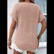 thumbnail image 3 of Camiseta Básica de Corta para Mujer, Informal, de Punto Gofre, con Cuello en V, Color Caqui, Talla L, 3 of 4
