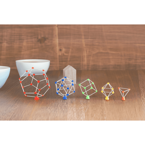 Platonic Solids Geometry Set Educational Puzzle, Dodecahedron, Icosahedron, Tetrahedron, Octahedron