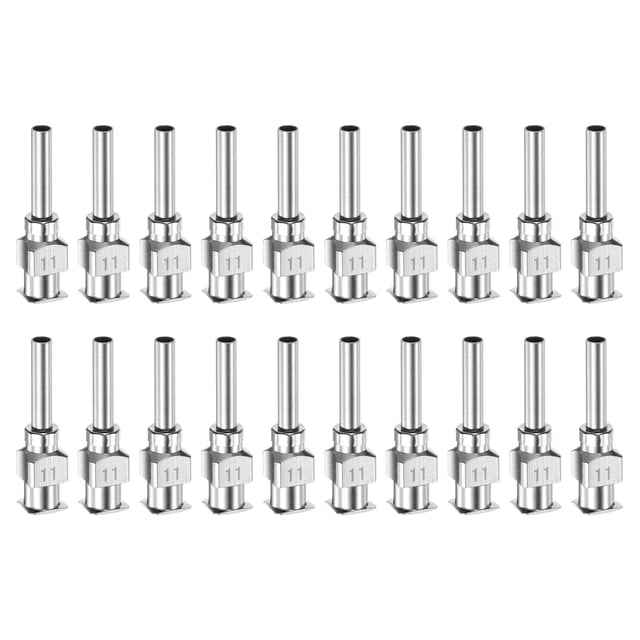 Unique Bargains 20 Pcs Aiguilles Distributrices en Acier Inoxydable 11G, Tube à Colle 1/2 Pouces Pointe Émoussée