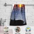 thumbnail image 5 of Exotic Tropical Landscape Kitchen Hand Towels, Sea Beach Sunset Fingertip Bath Towels Ultra Soft and Absorbent, Decorative Face Towels Dish Washcloths, 2 PCS, 28.3"x 14.4", 5 of 5