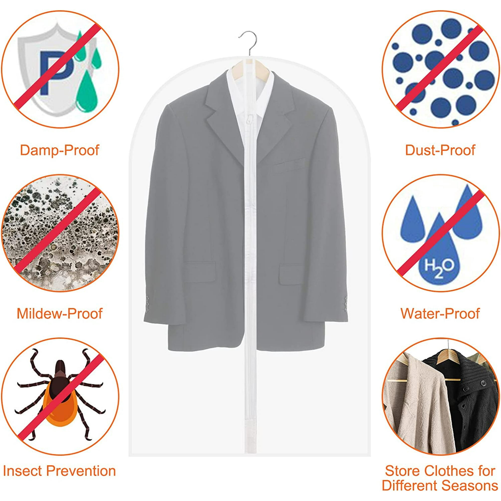 Lot De 20 Housses De Protection Pour Vêtements Transparent