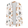 thumbnail image 6 of ClodeEU Womens Christmas Print Cardigan,Open Front Long Sleeve Cardigans,Christmas Holiday Trendy Casual Coat Beige,Womens Plus L, 6 of 7