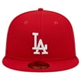 thumbnail image 2 of Men's New Era Red Los Angeles Dodgers Logo 59FIFTY Fitted Hat, 2 of 6