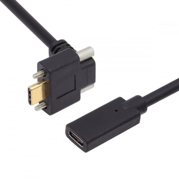 shiyou-Cable USB-C USB 3.1 Type C Up Angled Male to Female Extension Data Screw Locking Cable for for Realsense Camera VR Quest Link