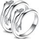 thumbnail image 1 of 2 Pcs Hug Ring 925 Sterling Silver Plated Hand Rings For Women Girls, Adjustable, 1 of 3