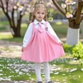 thumbnail image 5 of SGFCWSX Girls School Uniform 2 Piece Set for Kids Collared Pleated Dress with Tie Spring Outfit Pink Size 7-8 Years, 5 of 10