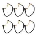 thumbnail image 1 of 6 Pack Guitar Patch Cable Right Angled Plugs Slim Right Angle Guitar Patch Cable Kit Electric Bass Keyboards Effects, 1 of 7