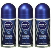 Nivea for Men Cool Kick 48 Hr. Anti-perspirant Roll-on Deodorant. 50 Ml Pack of 3