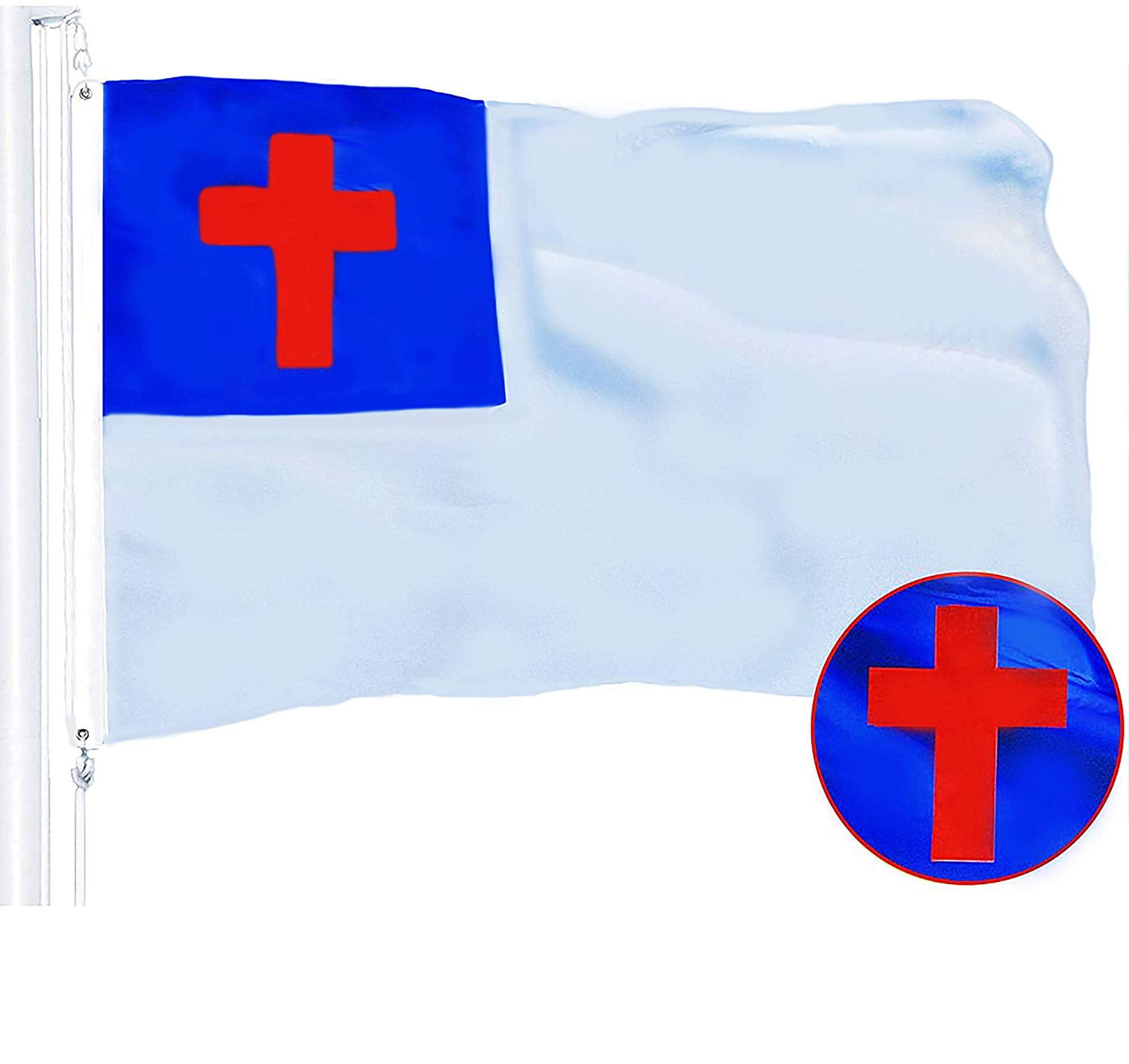 G128 - 3x5 feet, Christian Flag | Embroidered 210D - Indoor/Outdoor