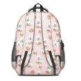 thumbnail image 3 of Bichon Frise and Floral Pink Pattern Cute School Backpack Bag with Padded Back and Adjustable Shoulder Straps 16.9 X 12.6 X 5.9 Inches, 3 of 5