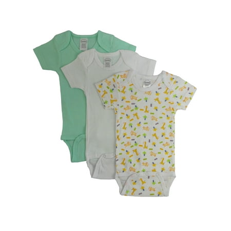 

Baby Boy s Green And Yellow Rib Knit Short Sleeve Onesie 3-Pack