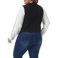 thumbnail image 3 of Agnes Orinda Women's Plus Size Suit Vest Corduroy Lined Waistcoat V Neck Sleeveless Jacket Outerwear Work Blazer with Button 4X Black, 3 of 6