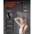 thumbnail image 4 of Complete Rainfall Shower System with 12-Inch Square Ceiling Rain Head & Handheld Spray, 4 of 6
