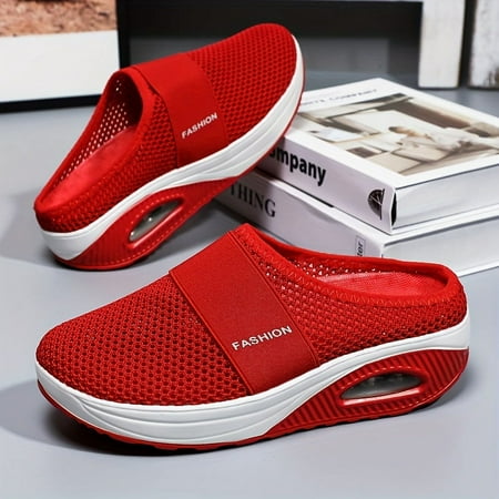 

Soft Fabric Womens Low Top Slip-On Sneakers - Breathable Round Toe PU Sole Comfortable Platform Shoes for All Seasons - Perfect for Casual Home Wear