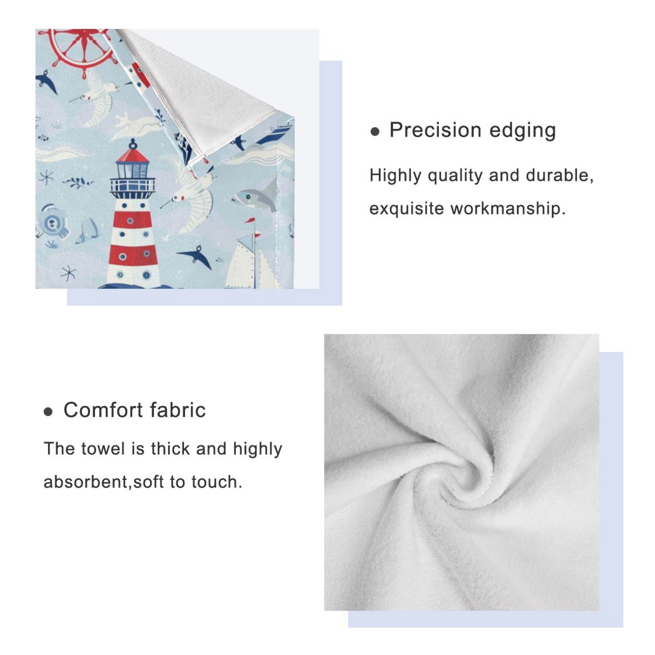 Three-Piece Towel Set Face Towel Towel Set Hand Towel Bath Towel Cotton Bath Towels Bath Towel Sets Hand Bath Towels Cartoon Red Lighthouse