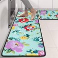 thumbnail image 2 of Kitchen Rugs Sets Of 2,Pioneer Flower Floral Print Pattern Anti Fatigue Kitchen Mat Rugs Non Slip Washable,Decorative Kitchen Floor Mats for Kitchen,Sink,Laundry,17"x47"+17"x47", 2 of 5
