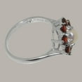 thumbnail image 4 of LBG British Made 10k White Gold Cultured Pearl & Garnet Womens Statement Ring - 33 size options - Size 11.5, 4 of 6