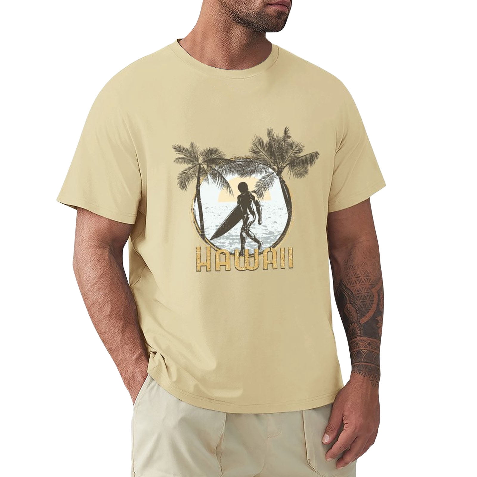 V Neck T Shirts Men,Men'sShort Sleeve T Shirt Breathable T Shirt Tennis Casual TShirt(Beige,3XL