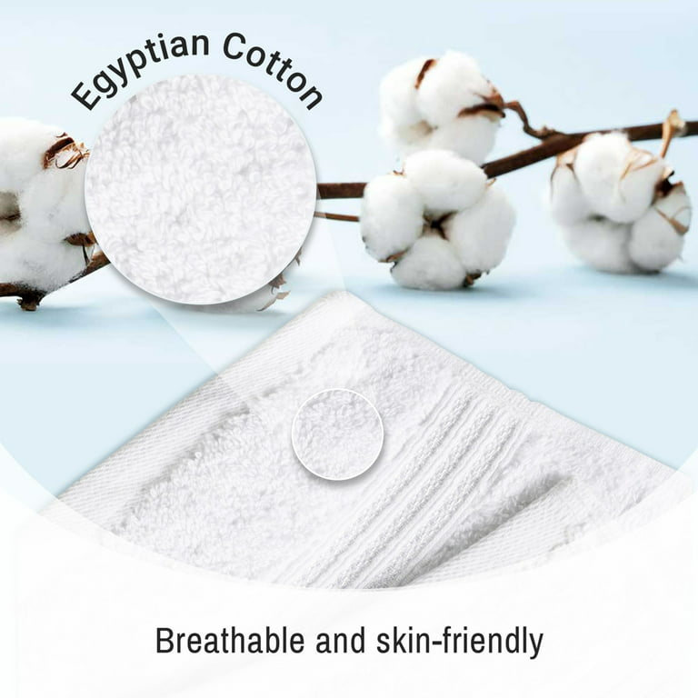 Superior Derry Solid Egyptian Cotton 3-piece Towel Set, White 