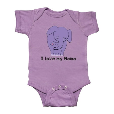 

Inktastic I Love my Mama Elephant Purple Purple Gift Baby Boy or Baby Girl Bodysuit
