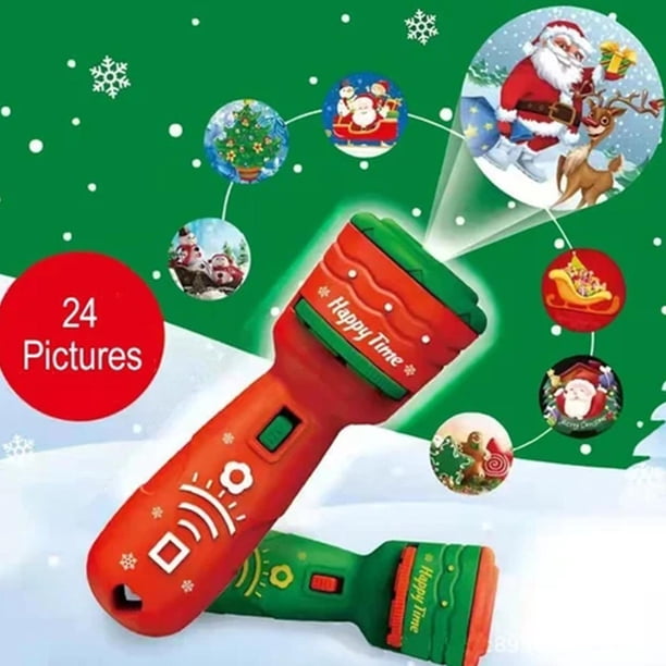 24 Patterns Santa Christmas Tree Projector Story Lighting Slide Lamp Bedtime Flashlight Projection for Kid Birthday Xmas GiftRedAustralia He Qiyong unisex