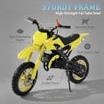 thumbnail image 2 of FONA 49cc Kids Dirt Bike 2-Stroke, 25MPH Mini Motorcycle for Ages 8–12, Dual Disc Brakes, Stable Suspension, Off-Road Tires, Soft Seat Yellow, 2 of 7