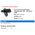 thumbnail image 2 of Front Left Door Contact Switch - Compatible with 1989 - 1998 Nissan 240SX 1990 1991 1992 1993 1994 1995 1996 1997, 2 of 2