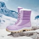 thumbnail image 4 of Botas Cálidas para Mujeres Piel Impermeable A Mitad La Calificación Forrada Trabajar Caminando Al Aire Libre, 4 of 9