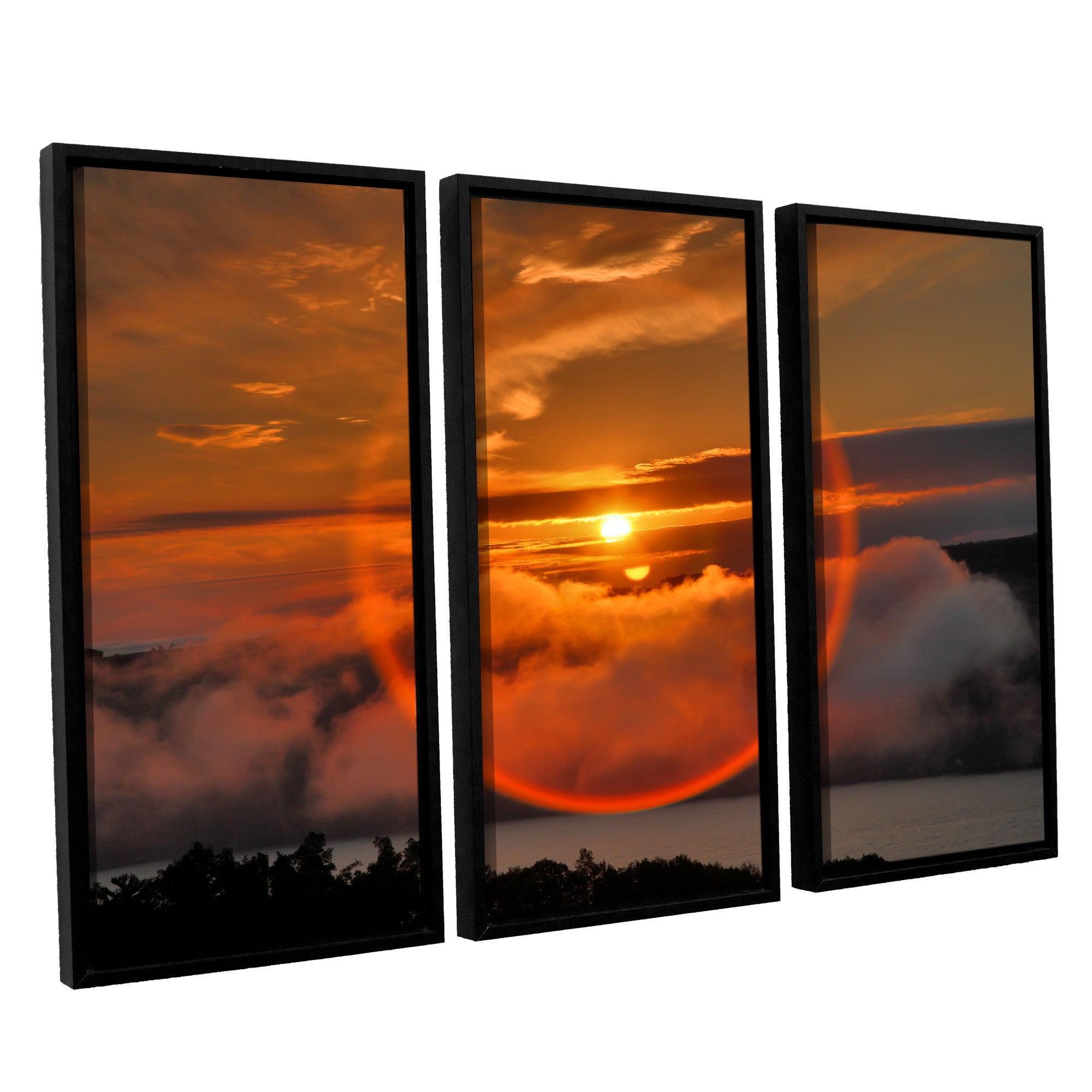 ArtWall Steve Ainsworth "Circle Around Sun" 3-Piece Floater-framed Canvas Set