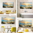 thumbnail image 3 of HFDF Large Canvas Wall Art Prints, Ocean Sunset Landscape Canvas Prints Paintings, Coastal Daisy Paintings Decor, Seaside Wildflowers Wall Decor for Bedroom Living Room Dining Room 10x8inch Framed, 3 of 7