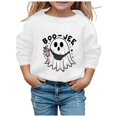 thumbnail image 2 of Mercatoo Halloween Girls Crewneck Sweatshirts Cute 𝐆𝐡𝐨st Print Long Sleeve Pullover Tops Sweatshirts for 1 to 14 Years, 2 of 4