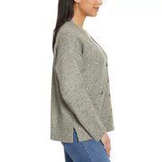 Ella Moss Women's Relaxed Boyfriend Fit Button-Up Cardigan, Green, L