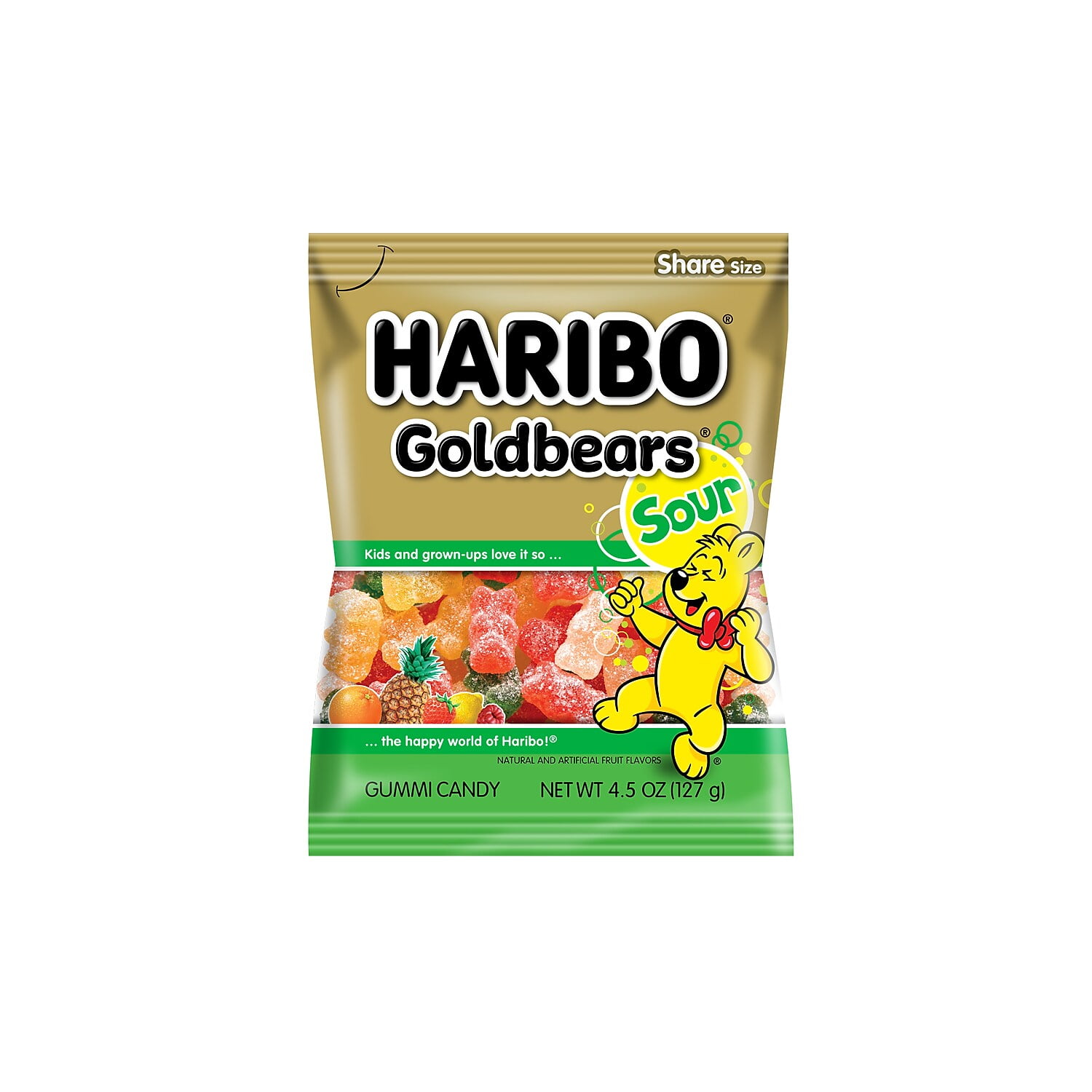 Haribo Sour Gold Bears Gummi Candy, 4.5 Oz.