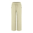 thumbnail image 4 of EDFBUYKRS Female Women Pants Casual Wide Leg Sweatpants Women Tall 34 Inseam Women Linen Casual Pants Summer Wide Leg Loose Drawstring High Waist Wide Leg Pants with Pockets Xxl, 4 of 4