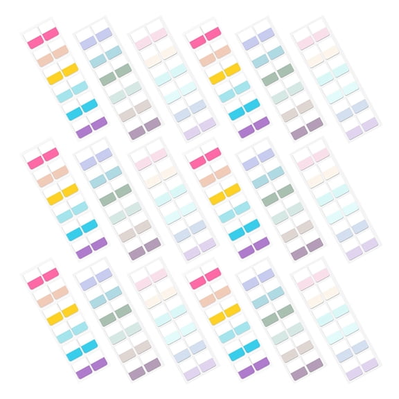 POPETPOP Multi-Colored Writable Book Tabs, Pet Material, Ideal for Home, Strong Adhesion and Color Coding