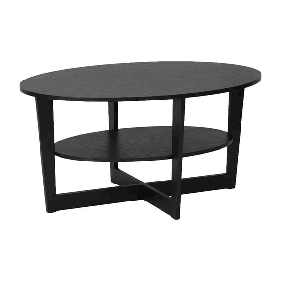 Round Walnut Coffee Table with Sturdy Wood Base and Smooth Finish