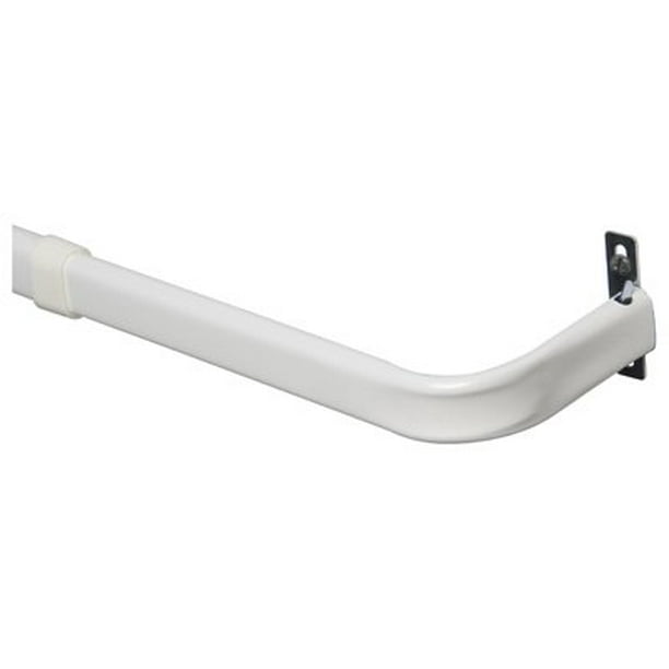 KN511 Single Curtain Rod, 28"48", White, Basic Single Window Curtain