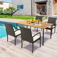 thumbnail image 4 of Costway Patio Rectangular Acacia Wood Dining Table with 1.9''Umbrella Hole Indoor&Outdoor, 4 of 11
